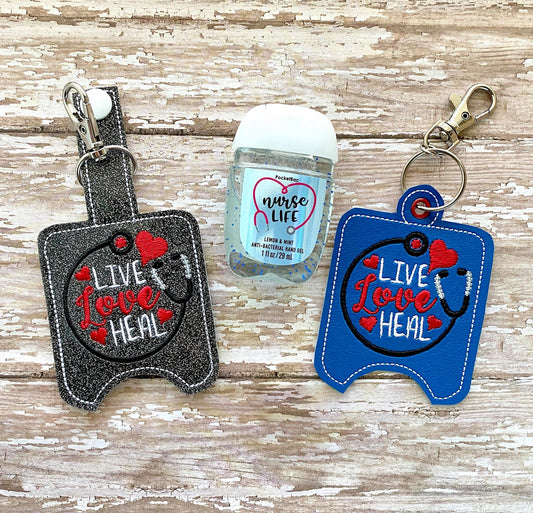 Live Love Heal Sanitizer Holders - DIGITAL Embroidery DESIGN