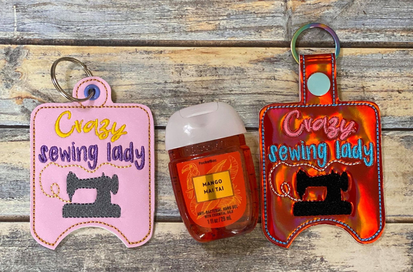 Crazy Sewing Lady Sanitizer Holders - DIGITAL Embroidery DESIGN