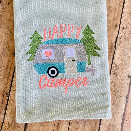 Happy Camper Sketch - 4 Sizes - Digital Embroidery Design
