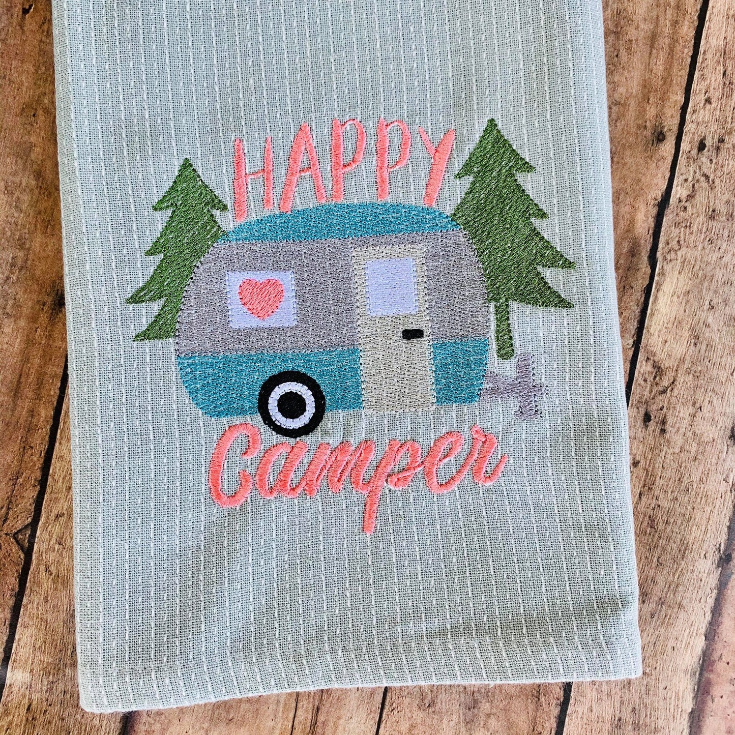 Happy Camper Sketch - 4 Sizes - Digital Embroidery Design