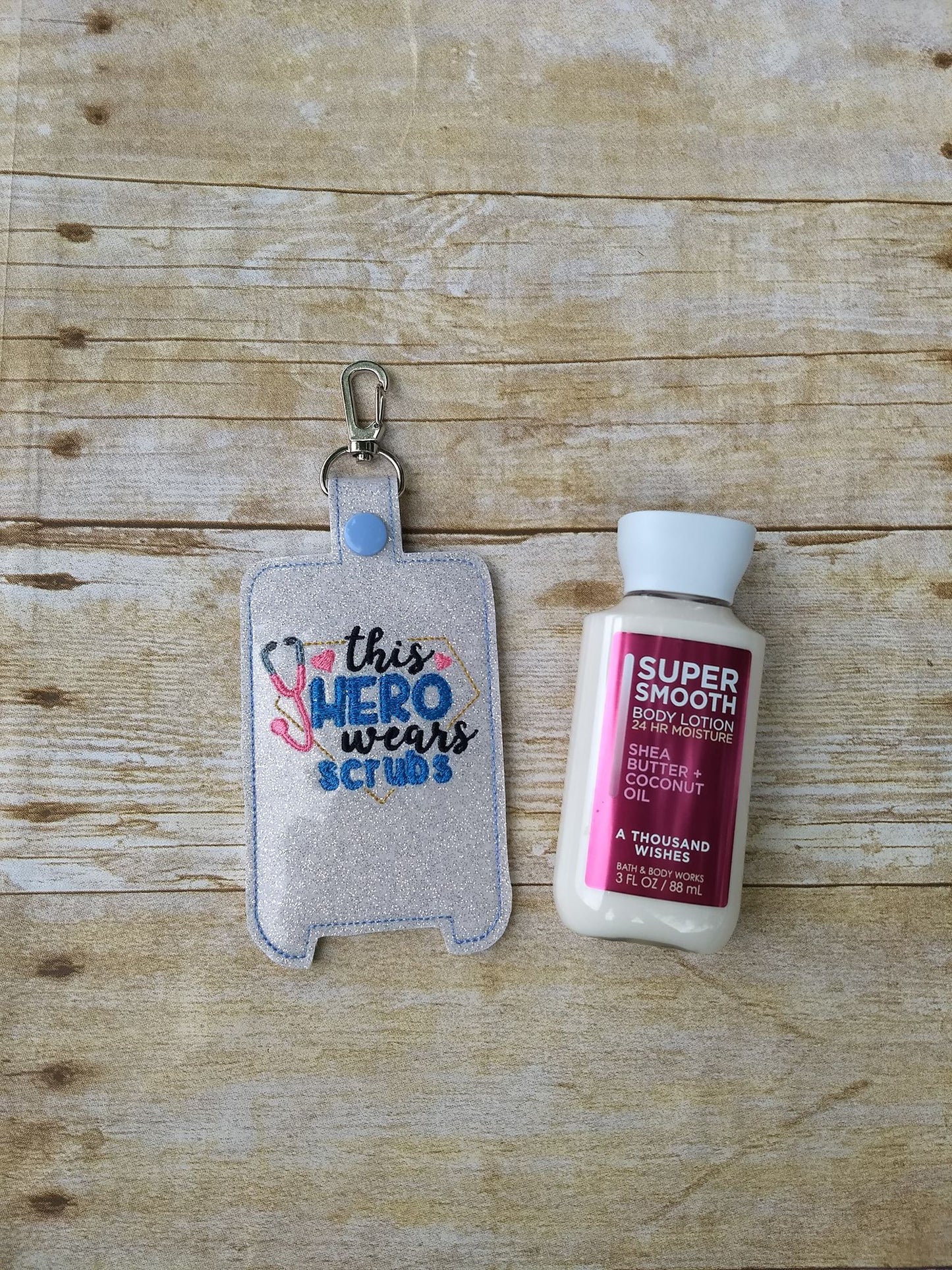 This Hero Wears Scrubs Lotion Holders - DIGITAL Embroidery DESIGN