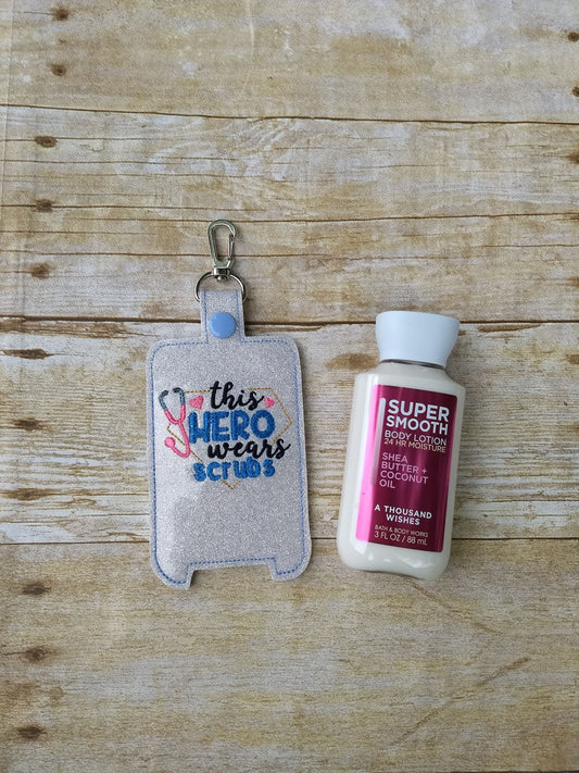 This Hero Wears Scrubs Lotion Holders - DIGITAL Embroidery DESIGN