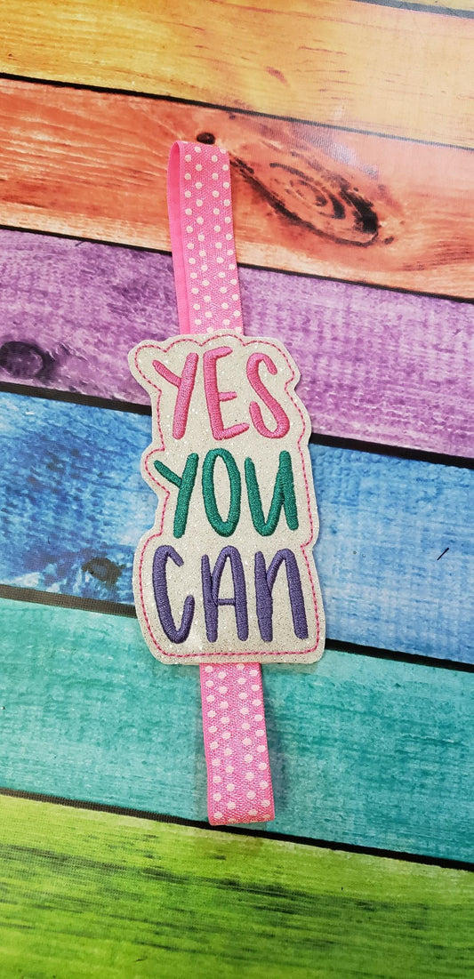 Yes You Can Book Band - Digital Embroidery Design