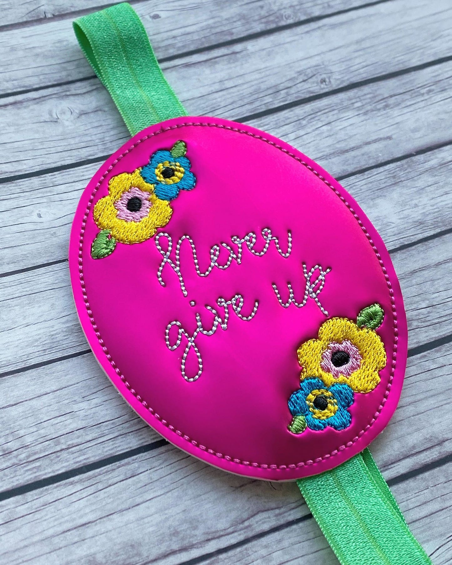Never Give Up Book Band - Digital Embroidery Design