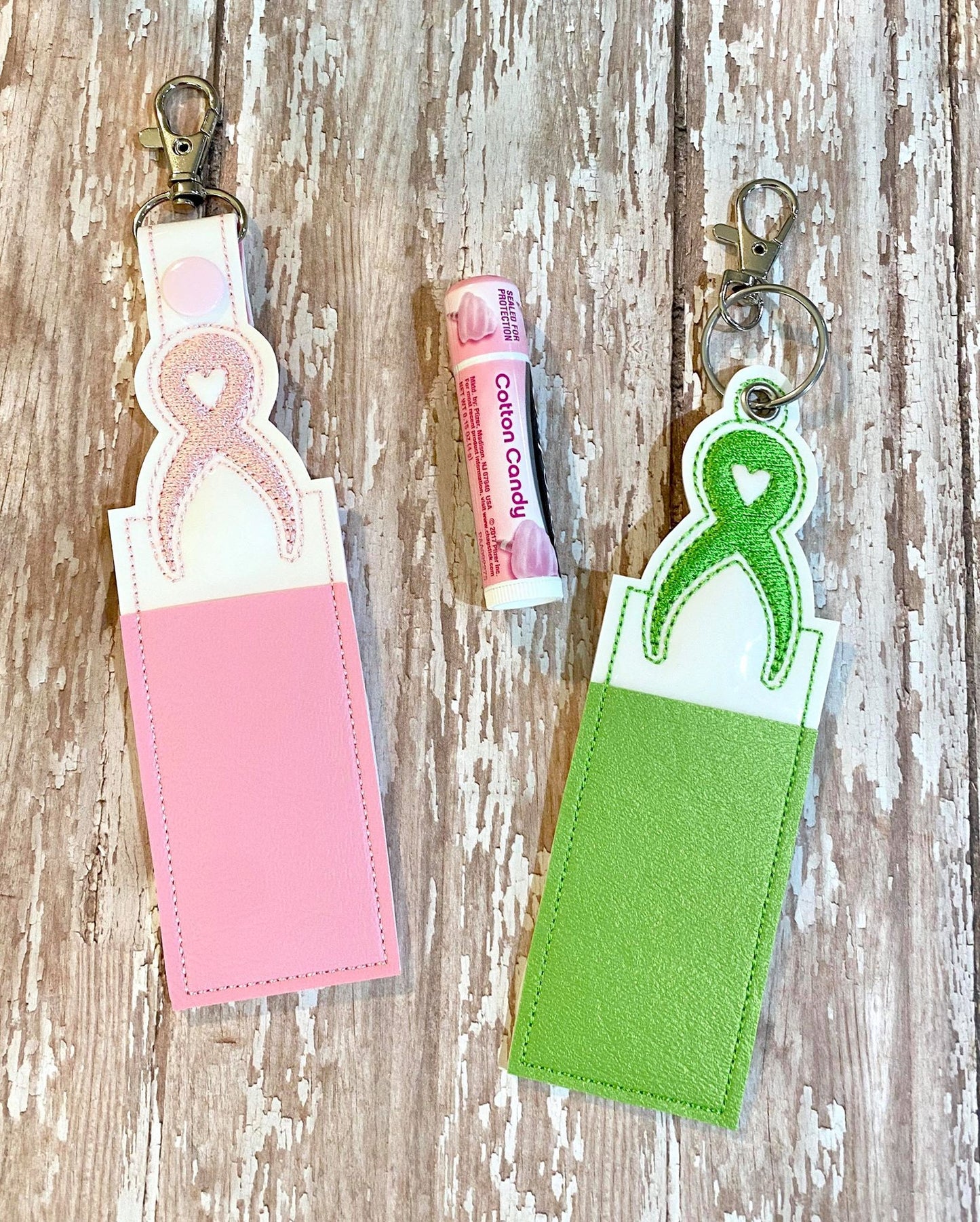 Awareness Ribbon Chapstick Holders 5x7 - DIGITAL Embroidery DESIGN