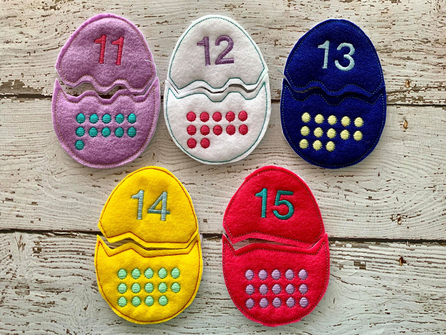 Egg Number Matching Puzzle Set - Digital Embroidery Design