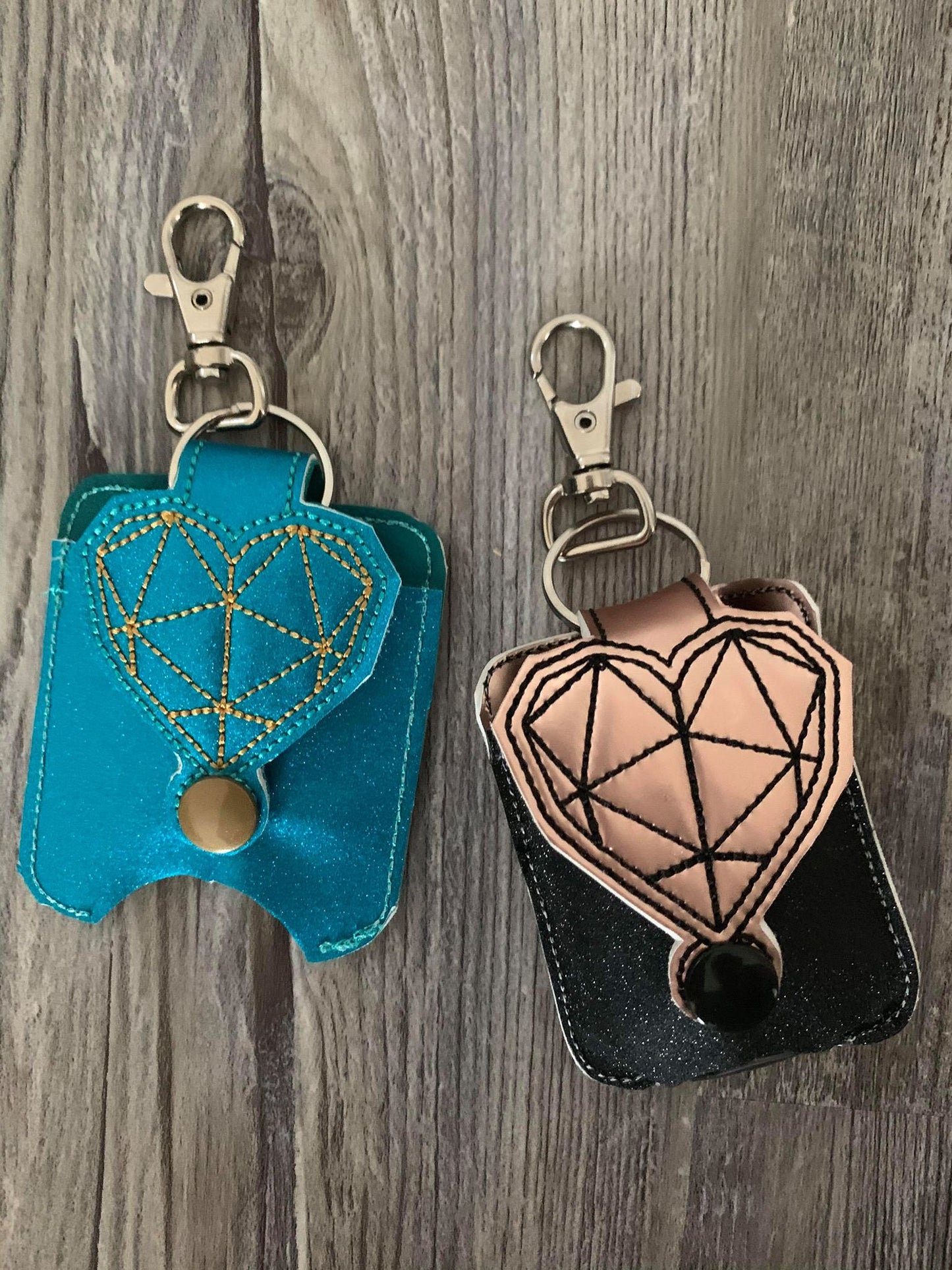 Geometric Heart Sanitizer Holder - DIGITAL Embroidery DESIGN