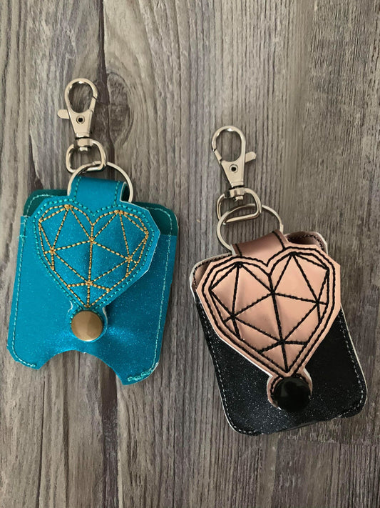 Geometric Heart Sanitizer Holder - DIGITAL Embroidery DESIGN
