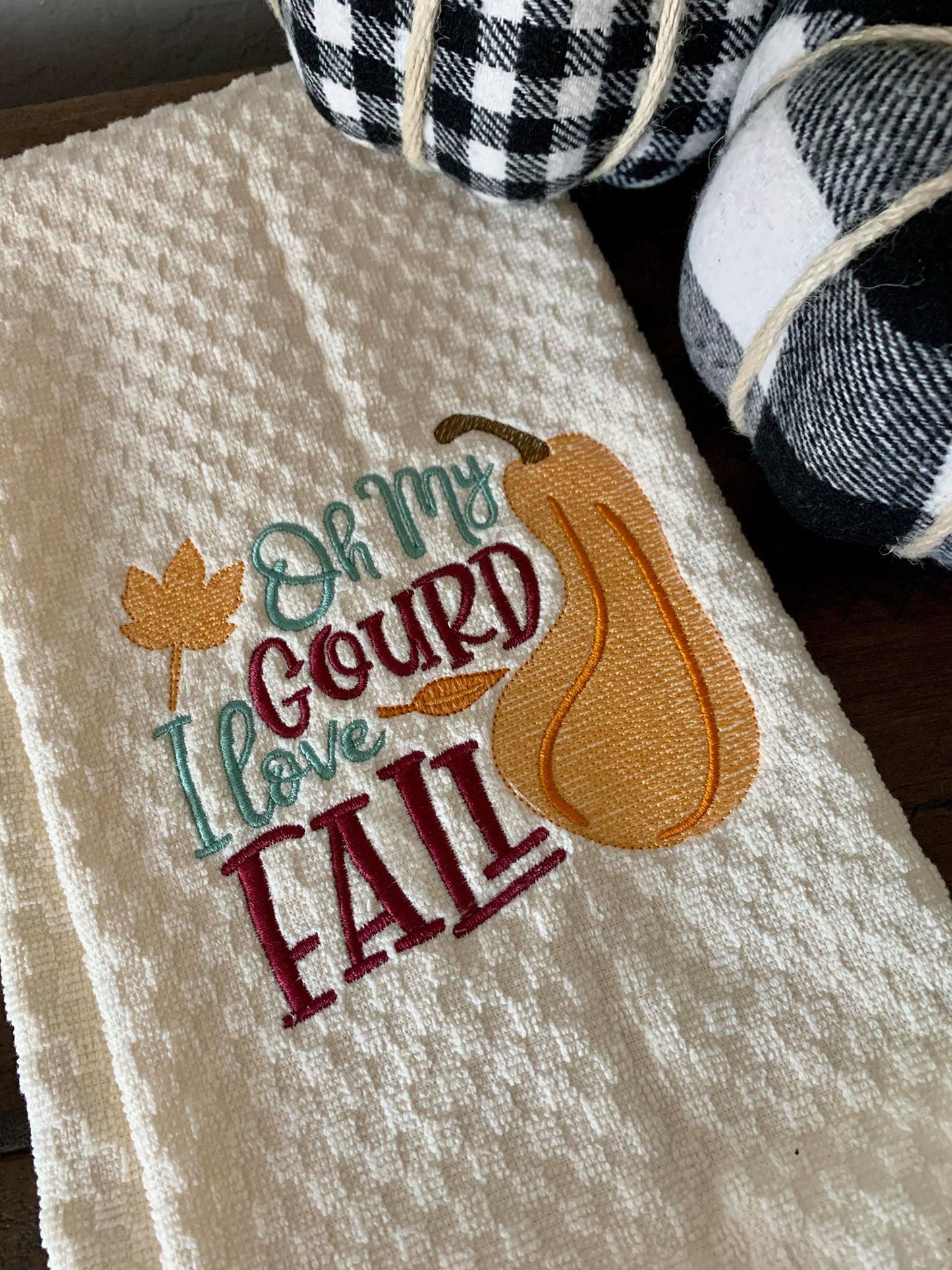 Oh My Gourd I love Fall - 2 Sizes - Digital Embroidery Design