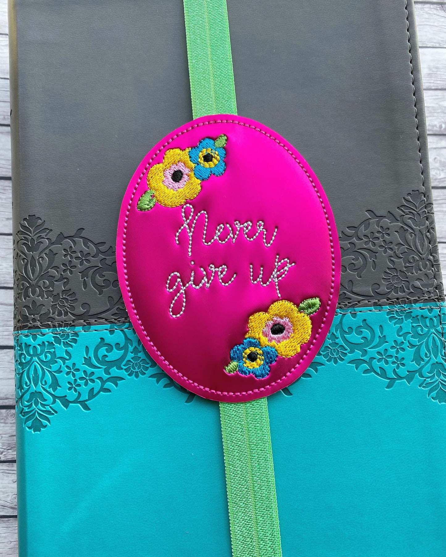 Never Give Up Book Band - Digital Embroidery Design