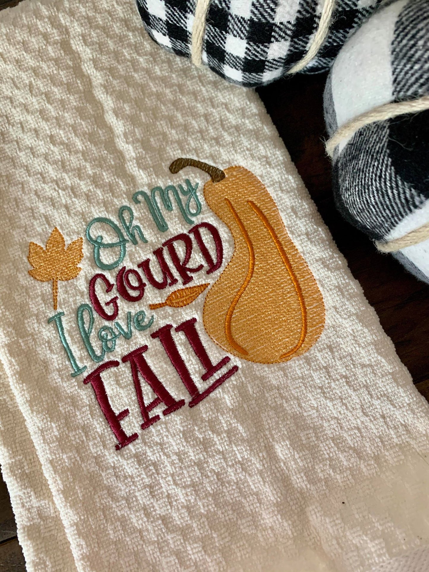 Oh My Gourd I love Fall - 2 Sizes - Digital Embroidery Design