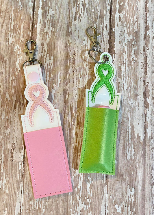 Awareness Ribbon Chapstick Holders 5x7 - DIGITAL Embroidery DESIGN