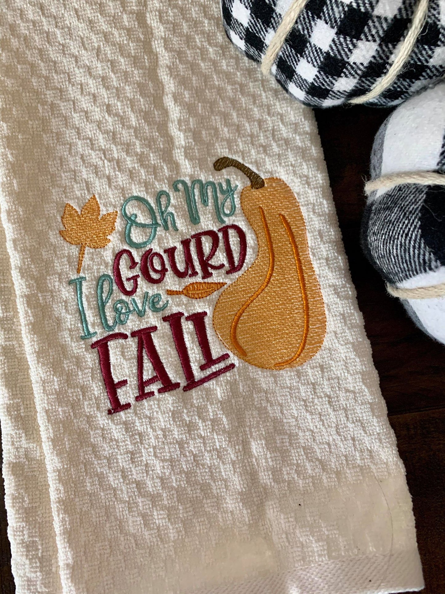 Oh My Gourd I love Fall - 2 Sizes - Digital Embroidery Design