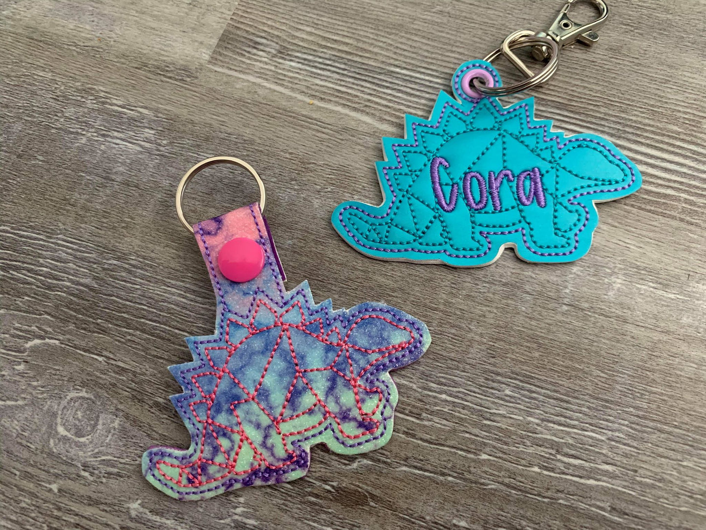 Geo Dino Fobs - DIGITAL Embroidery DESIGN