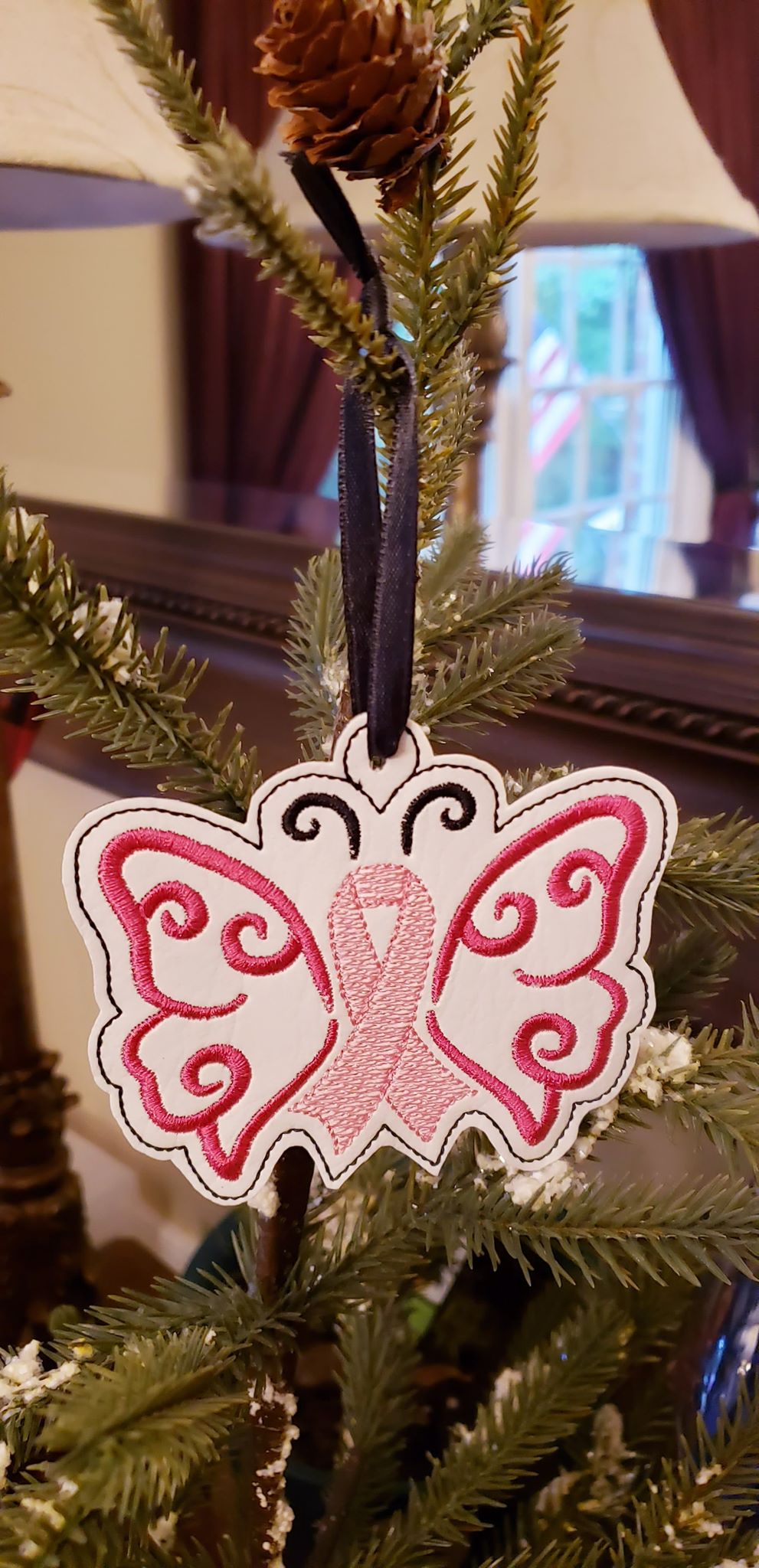 Awareness Butterfly Ornament - Digital Embroidery Design