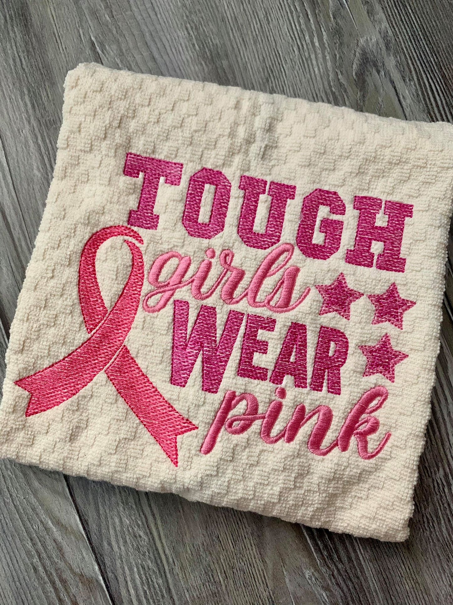 Tough Girls Wear Pink - 3 Sizes - Digital Embroidery Design
