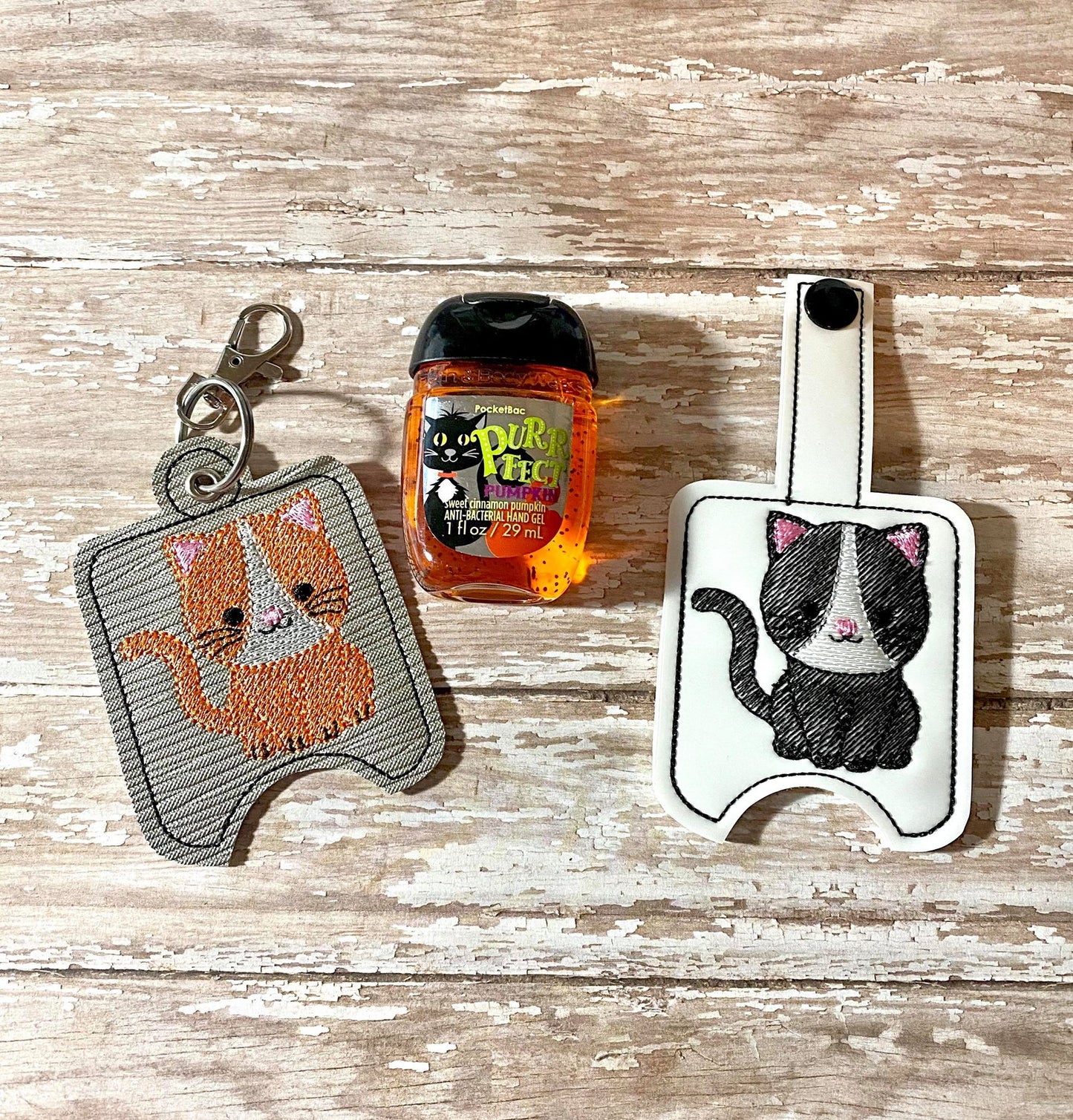Cat Sketch Sanitizer Holders - DIGITAL Embroidery DESIGN