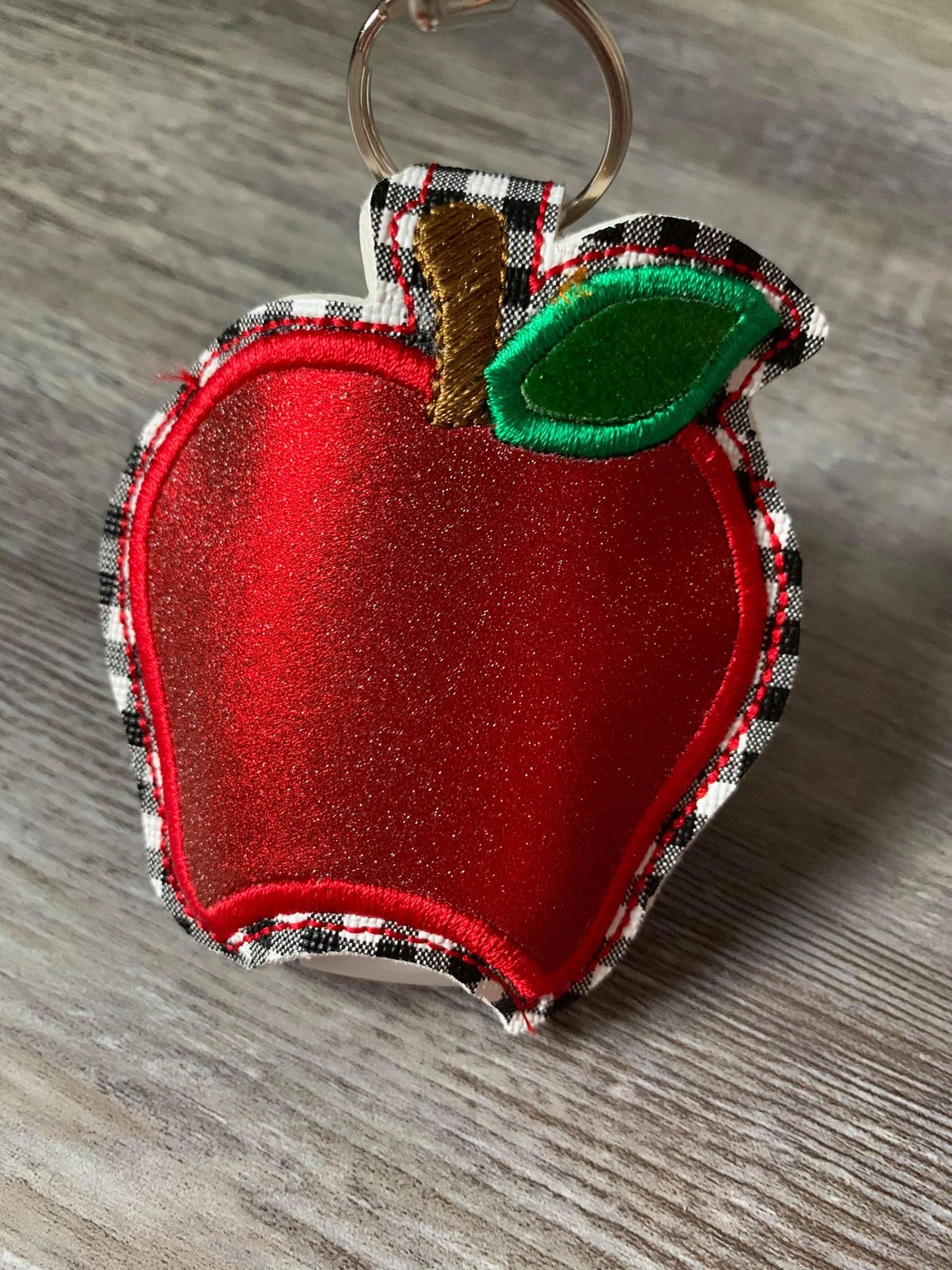 Apple Applique Sanitizer Holder 5x7- DIGITAL Embroidery DESIGN