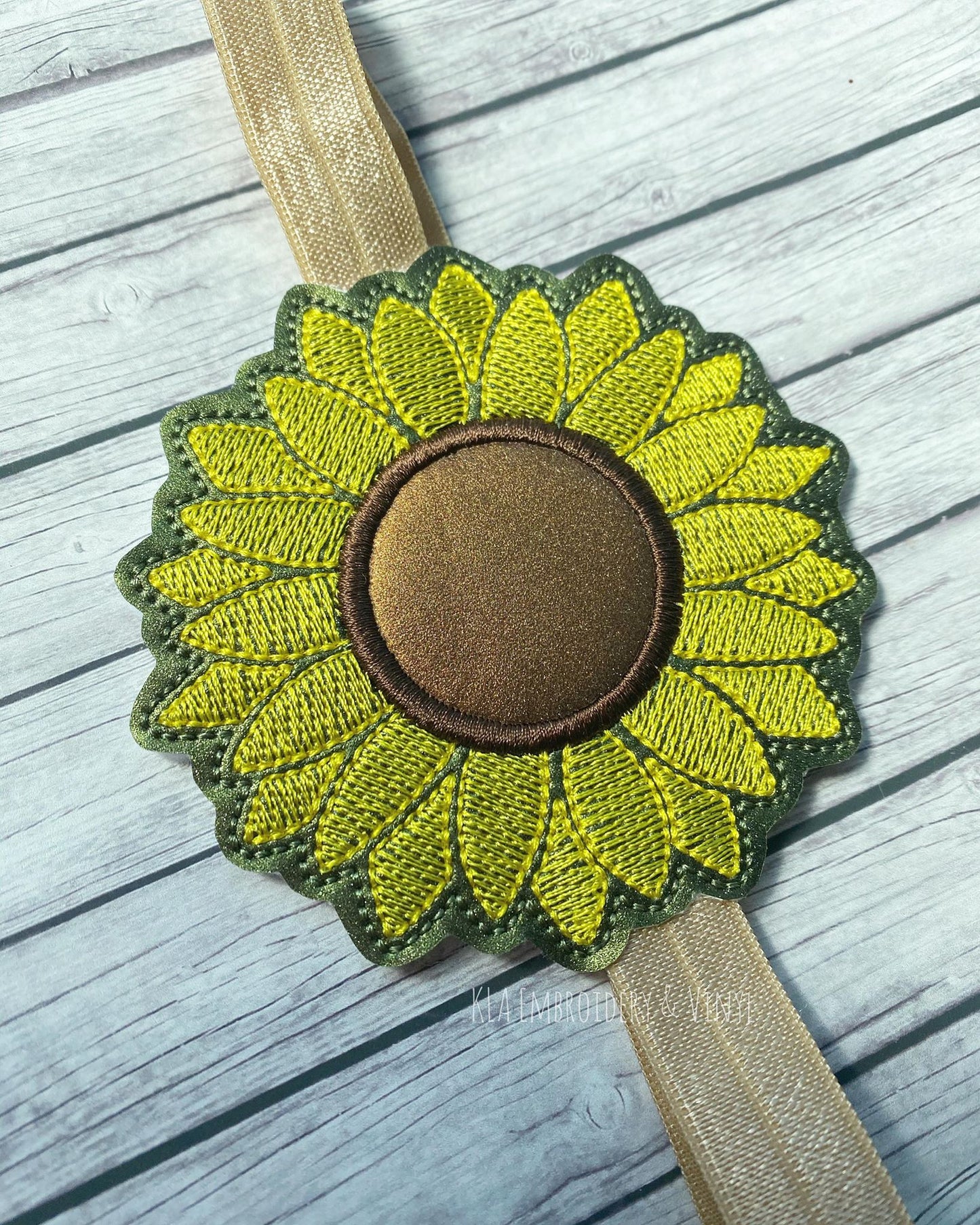 Sunflower Applique Book Band - Digital Embroidery Design