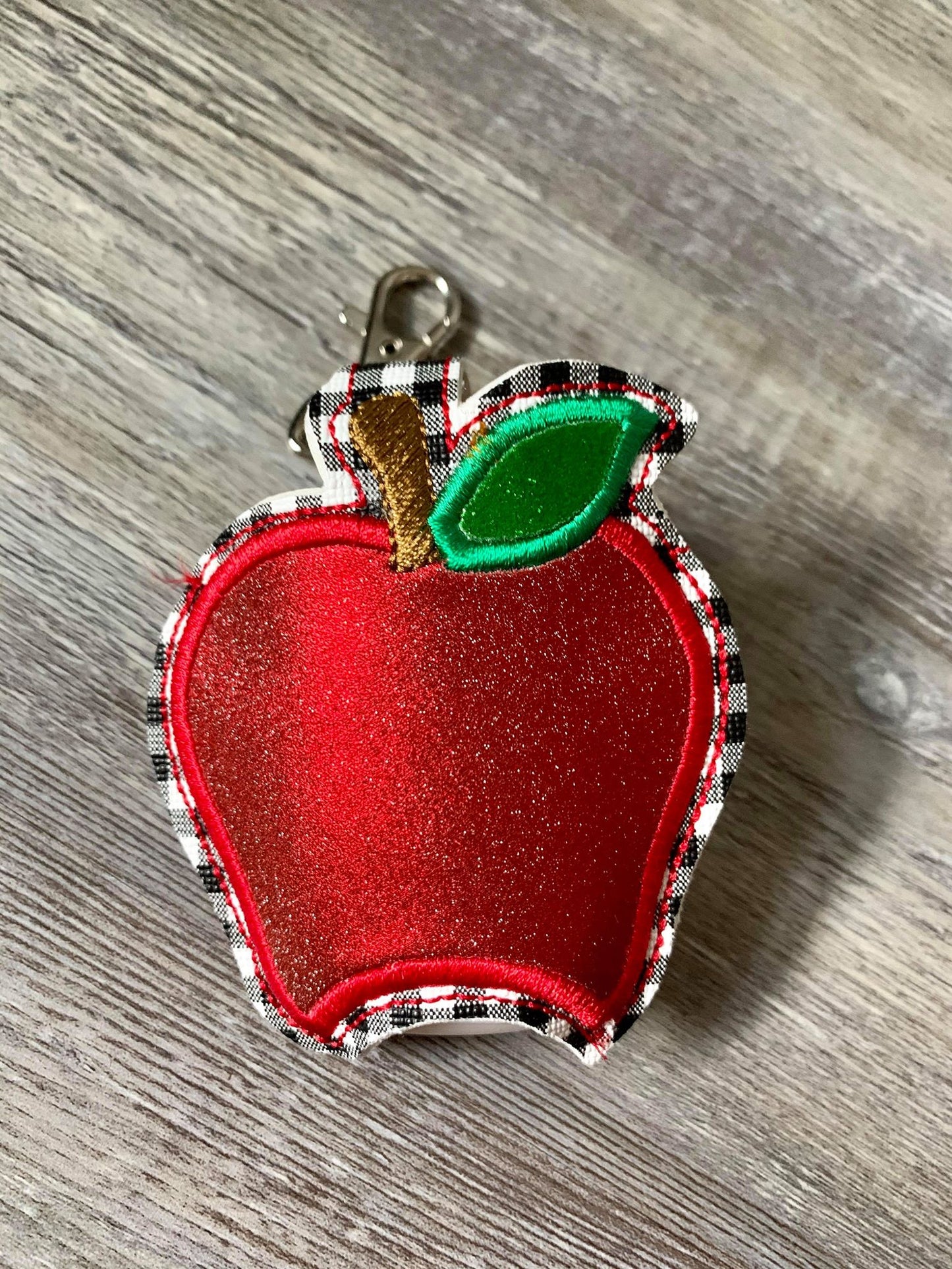 Apple Applique Sanitizer Holder 5x7- DIGITAL Embroidery DESIGN