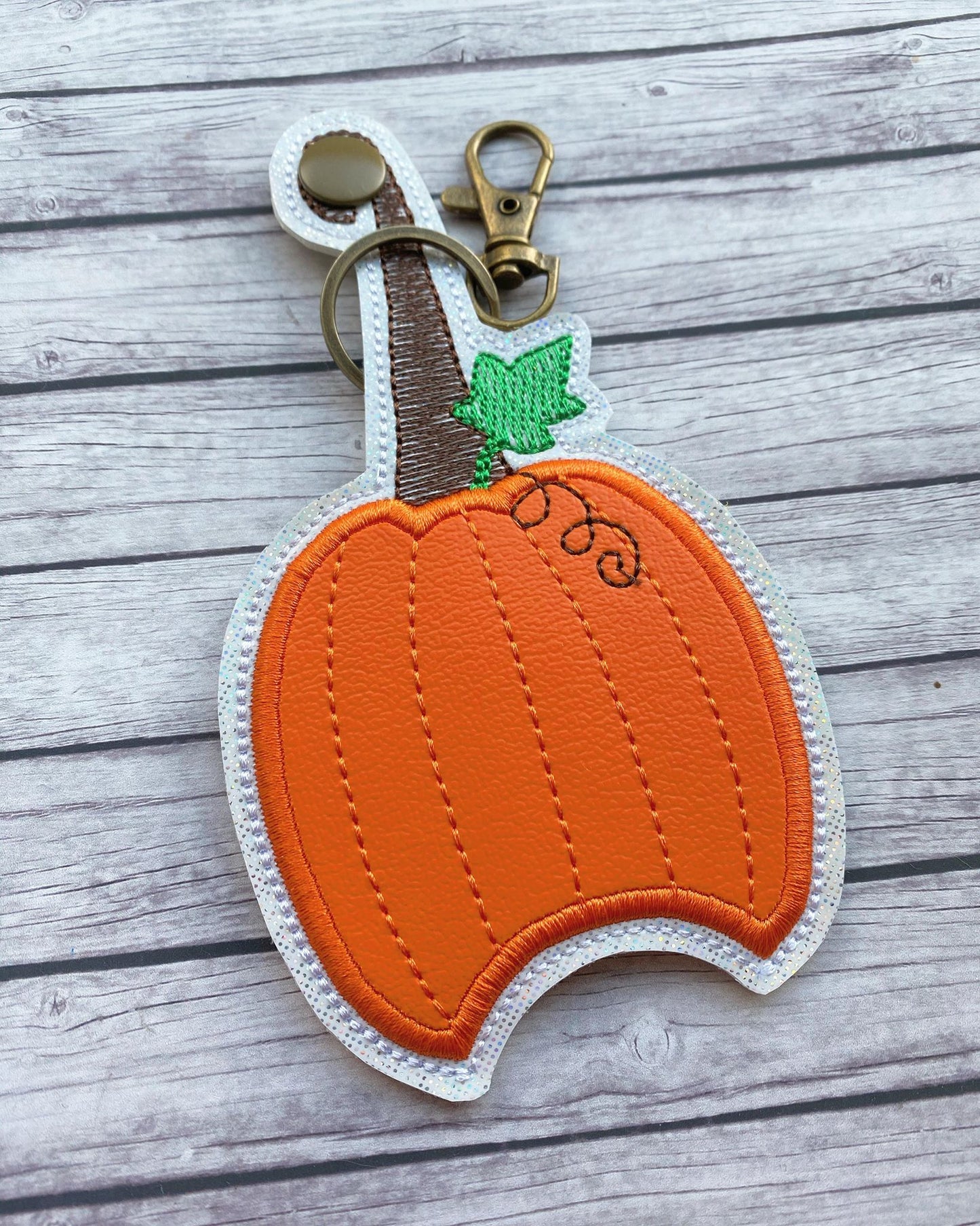 Pumpkin Applique Sanitizer Holder 5x7- DIGITAL Embroidery DESIGN