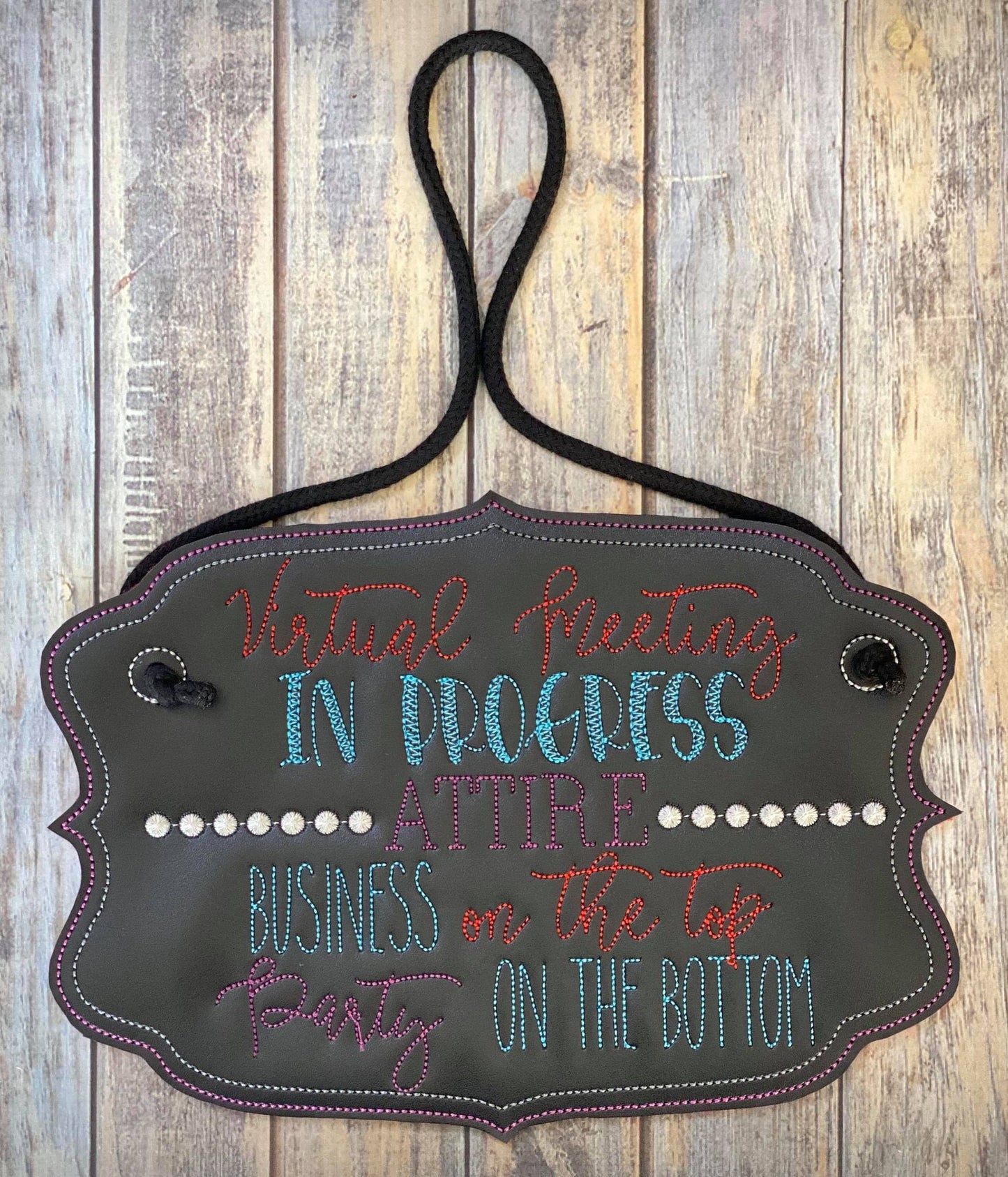 Virtual Meeting Door Hanger - 3 sizes - Digital Embroidery Design