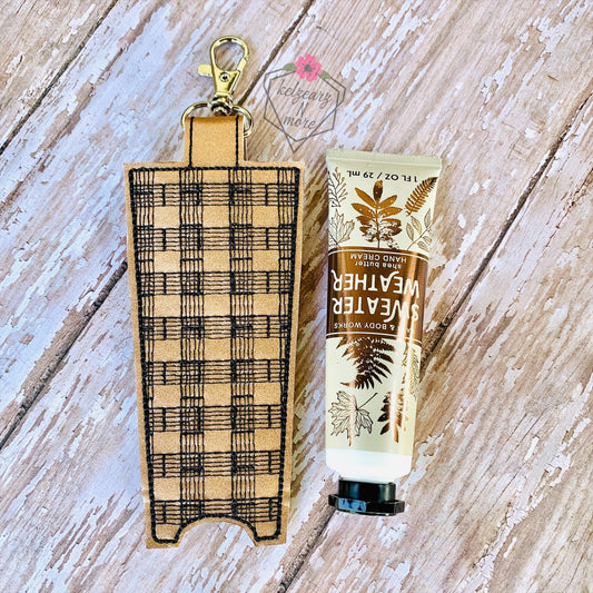 Plaid Hand Cream Holder 5x7 - DIGITAL Embroidery DESIGN
