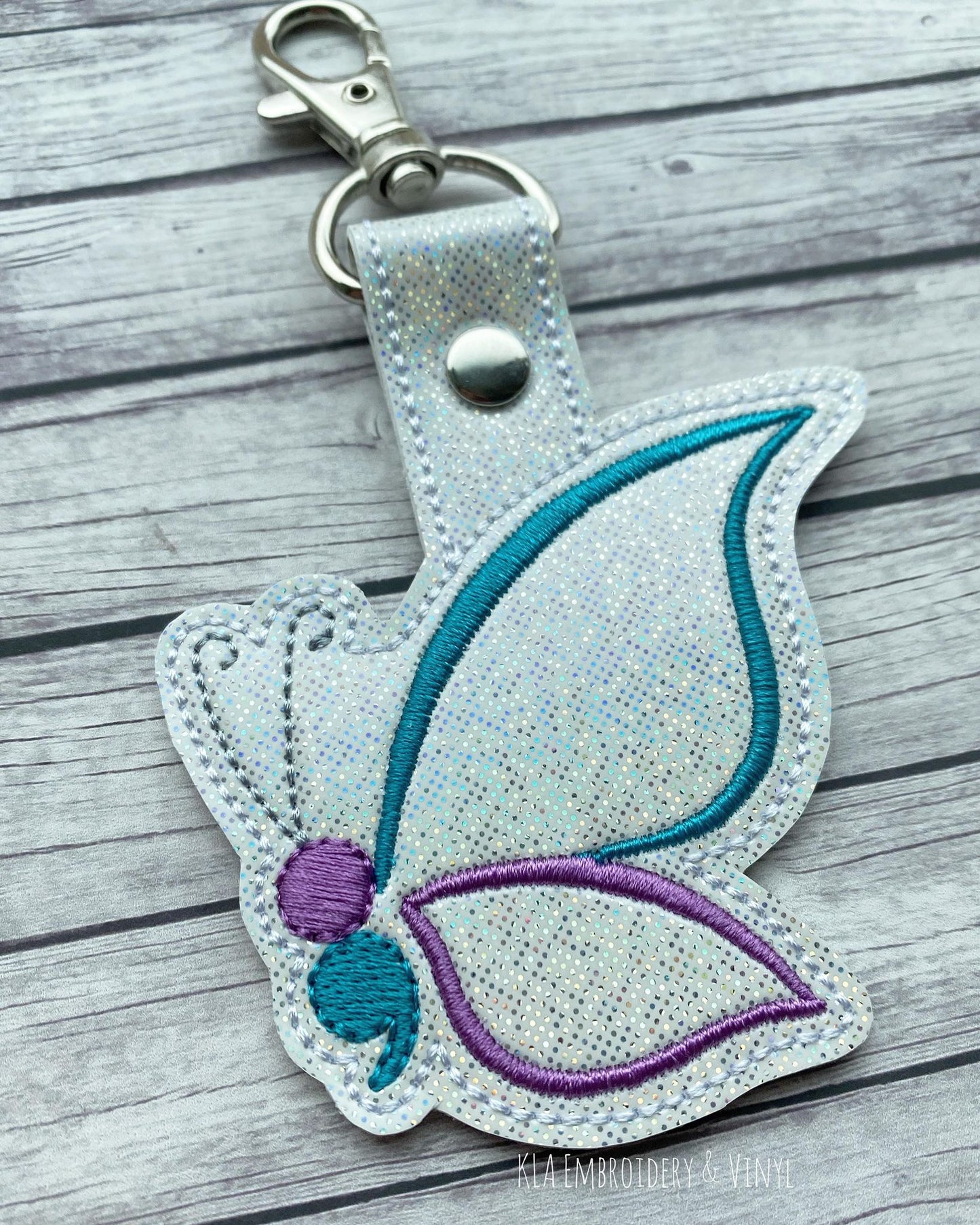 Semi Colon Butterfly Fobs - DIGITAL Embroidery DESIGN
