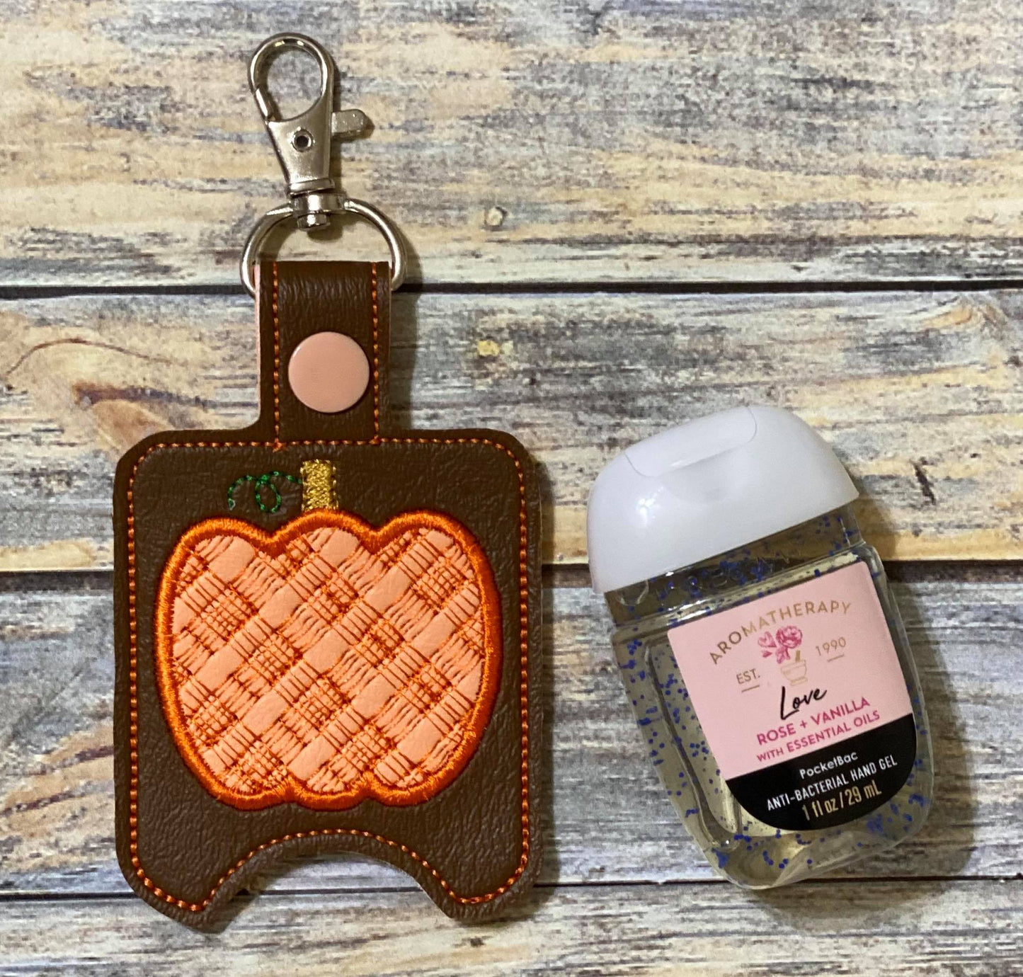 Plaid Applique Pumpkin Sanitizer Holders - DIGITAL Embroidery DESIGN