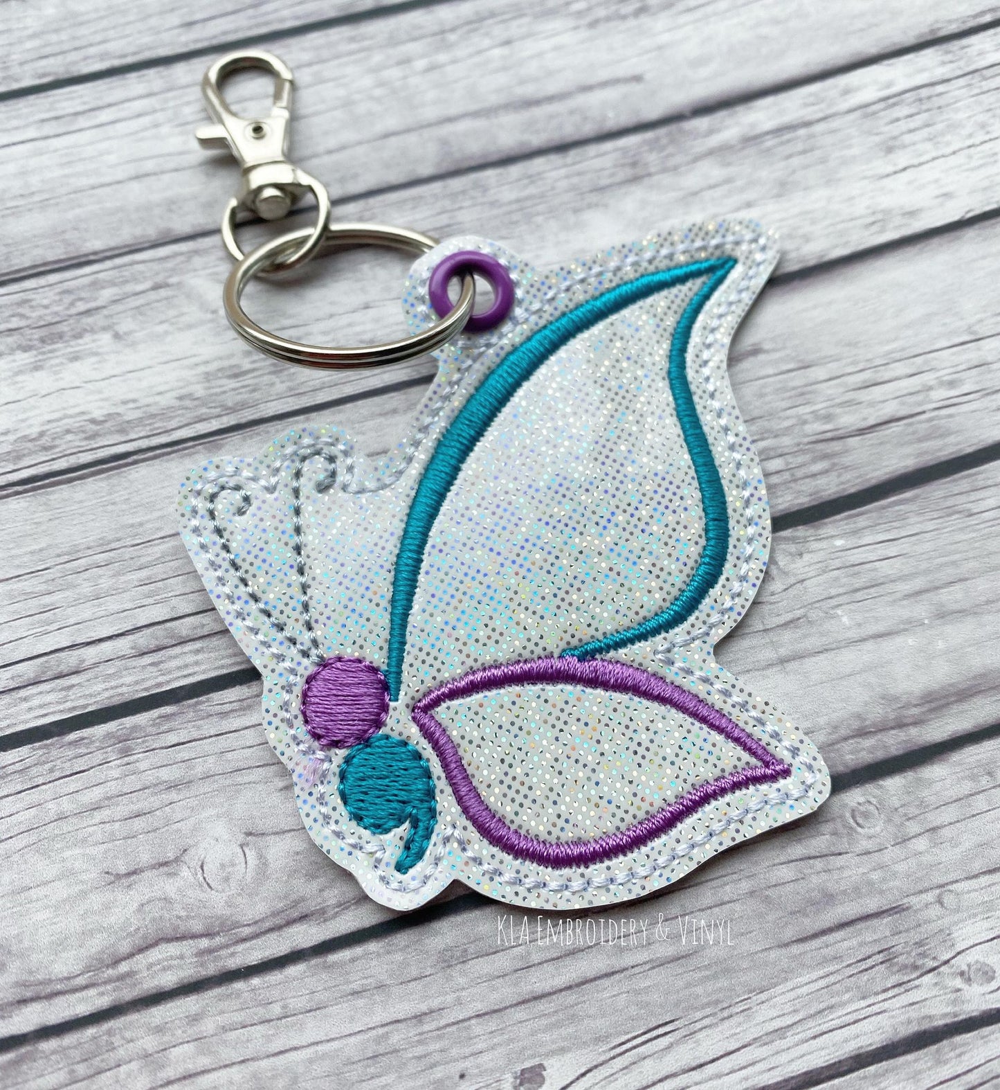 Semi Colon Butterfly Fobs - DIGITAL Embroidery DESIGN