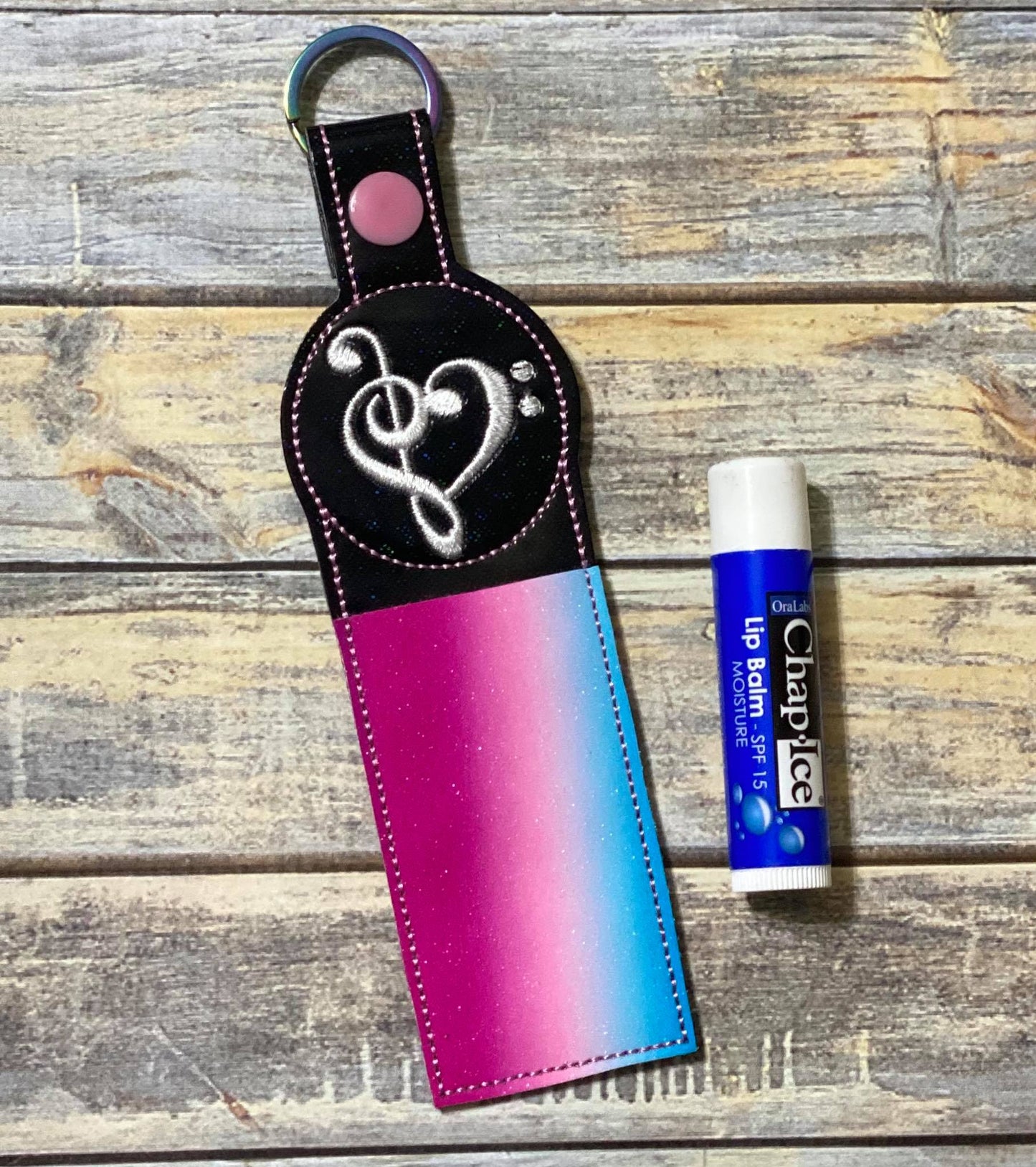 Music Love Lip Balm Holders 5x7 - DIGITAL Embroidery DESIGN