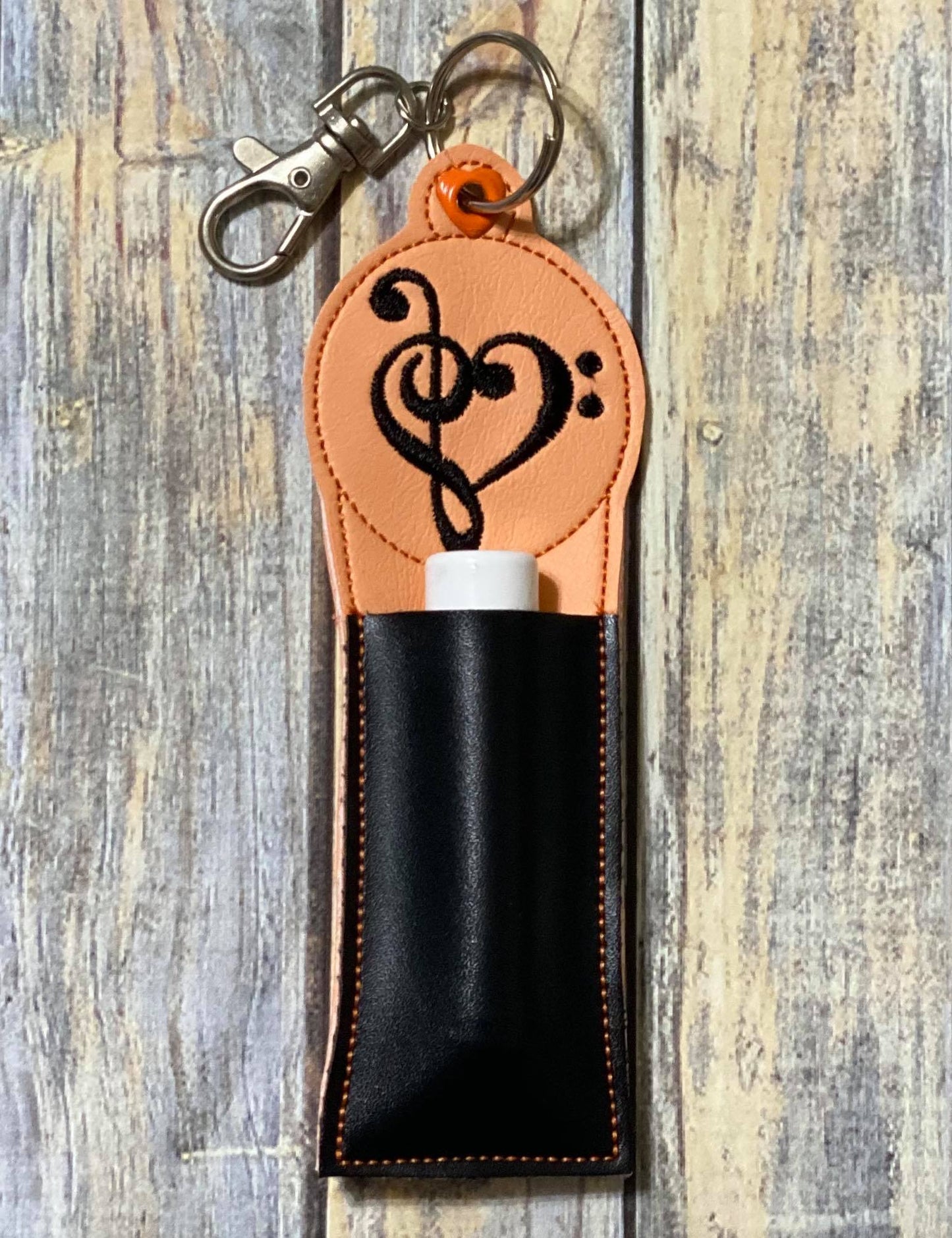 Music Love Lip Balm Holders 5x7 - DIGITAL Embroidery DESIGN