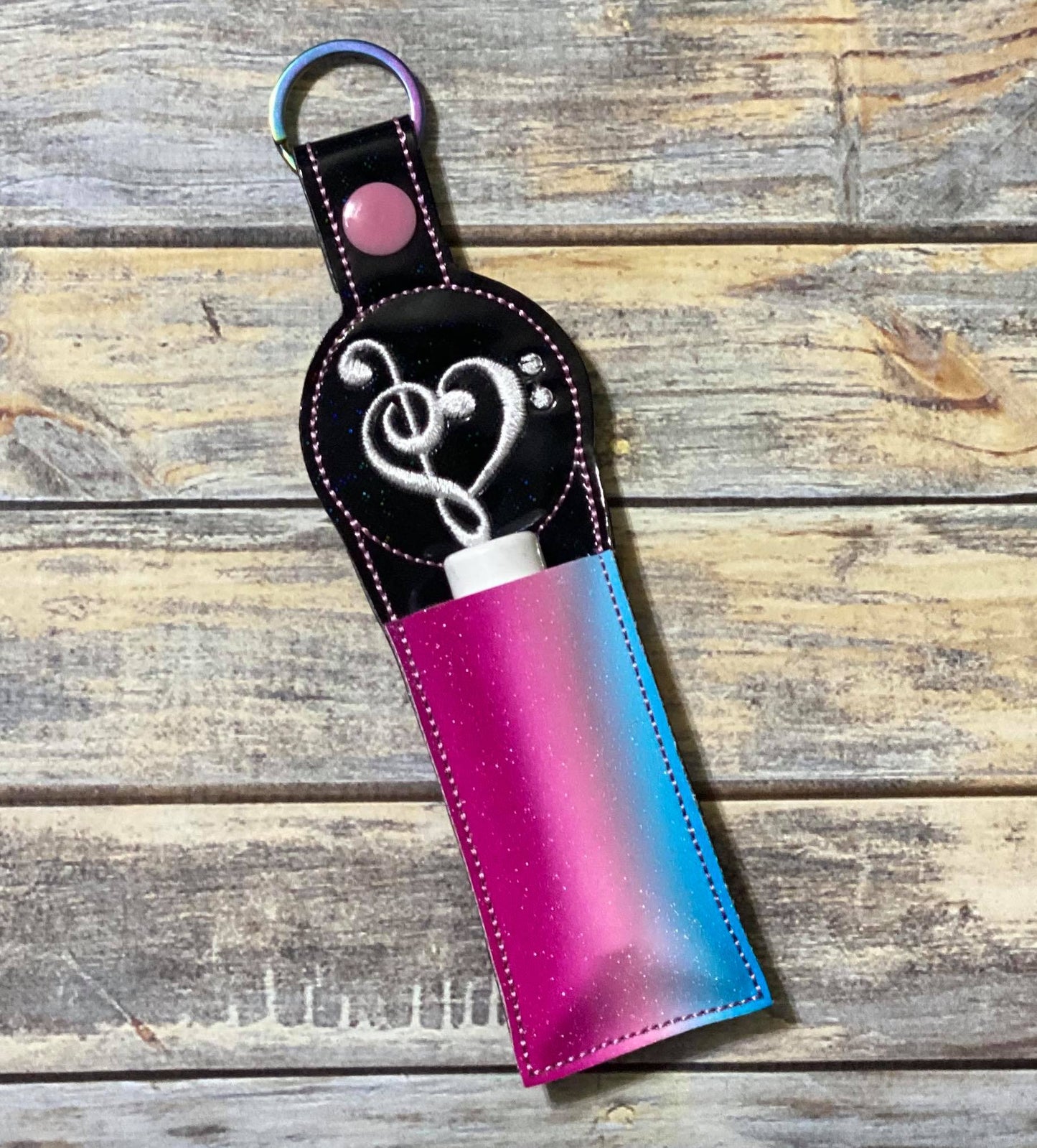 Music Love Lip Balm Holders 5x7 - DIGITAL Embroidery DESIGN