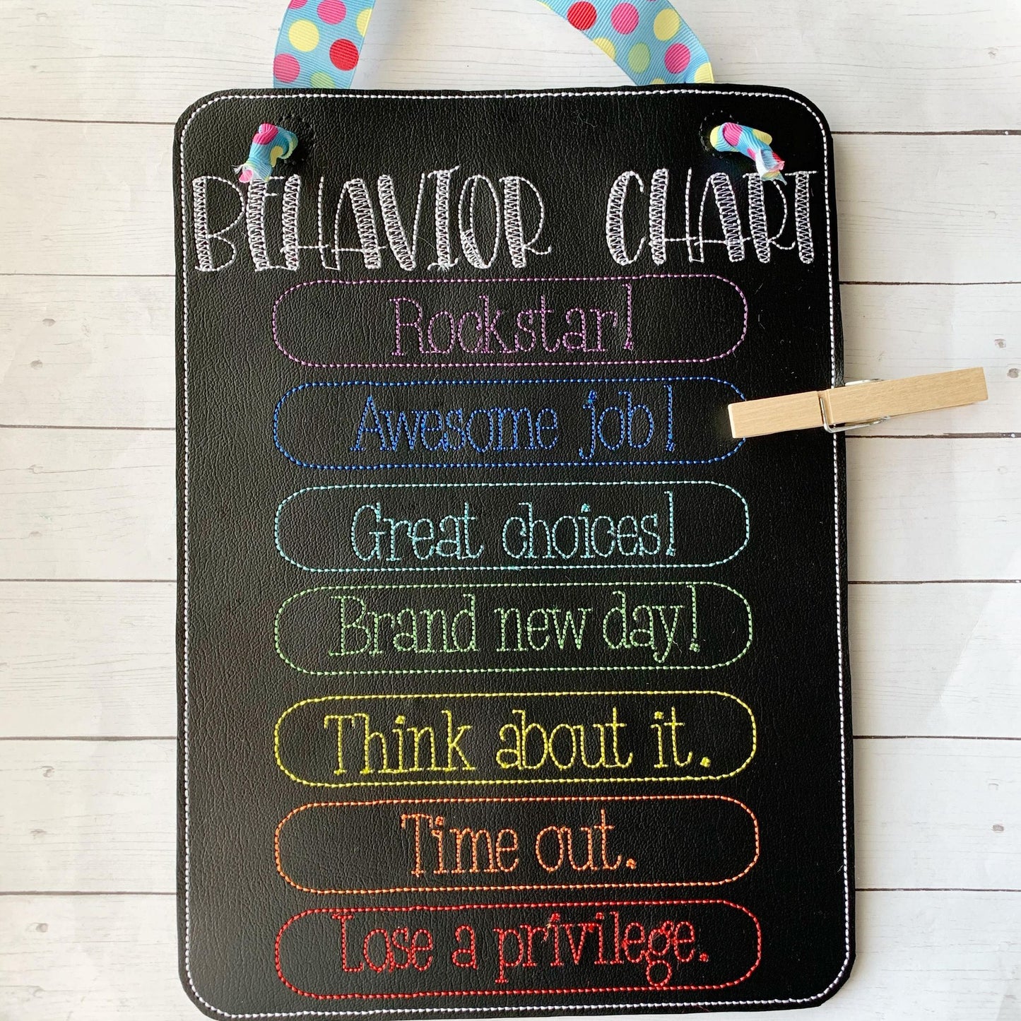 Behavior Chart Door Hanger - 3 sizes - Digital Embroidery Design