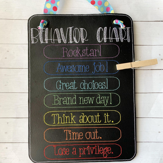 Behavior Chart Door Hanger - 3 sizes - Digital Embroidery Design