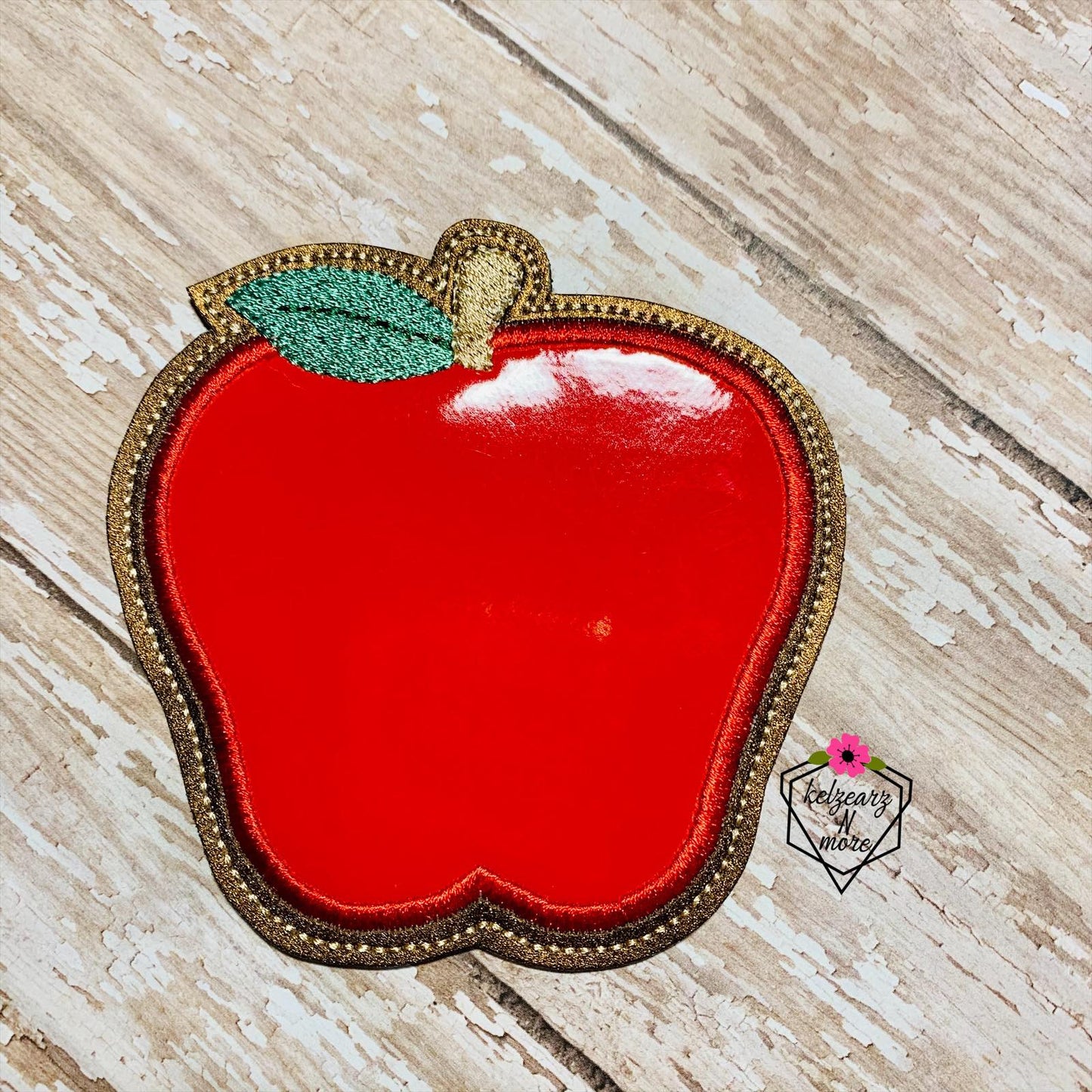 Apple Applique Coaster  4x4 - DIGITAL Embroidery DESIGN