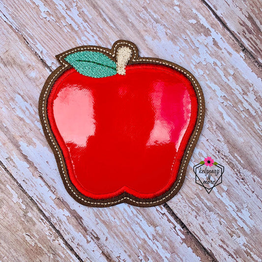 Apple Applique Coaster  4x4 - DIGITAL Embroidery DESIGN
