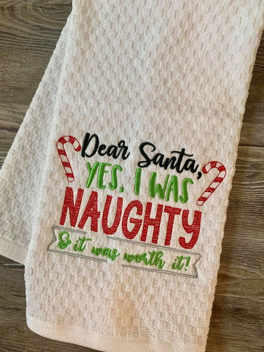 Dear Santa, yes, I was naughty - 2 Sizes - Digital Embroidery Design