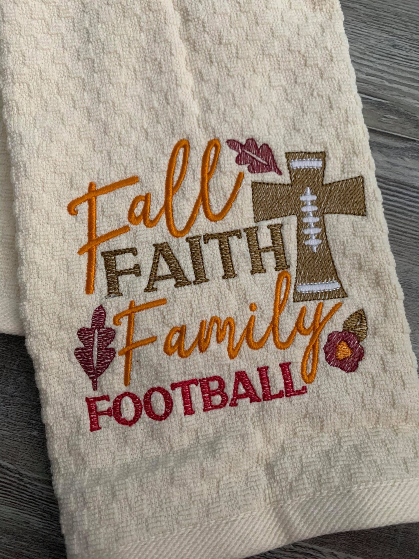 Fall Faith Family Football - 2 Sizes - Digital Embroidery Design