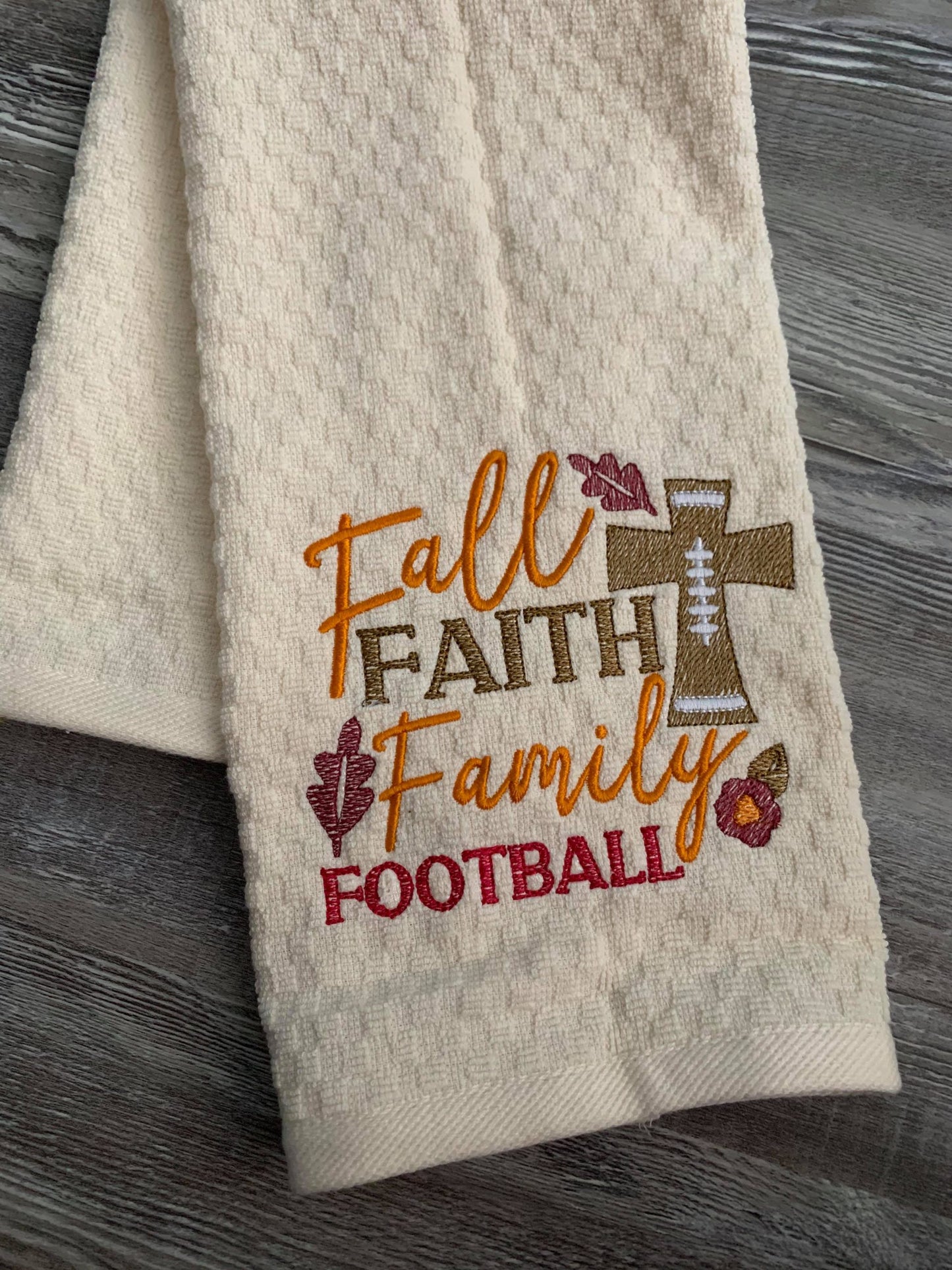 Fall Faith Family Football - 2 Sizes - Digital Embroidery Design
