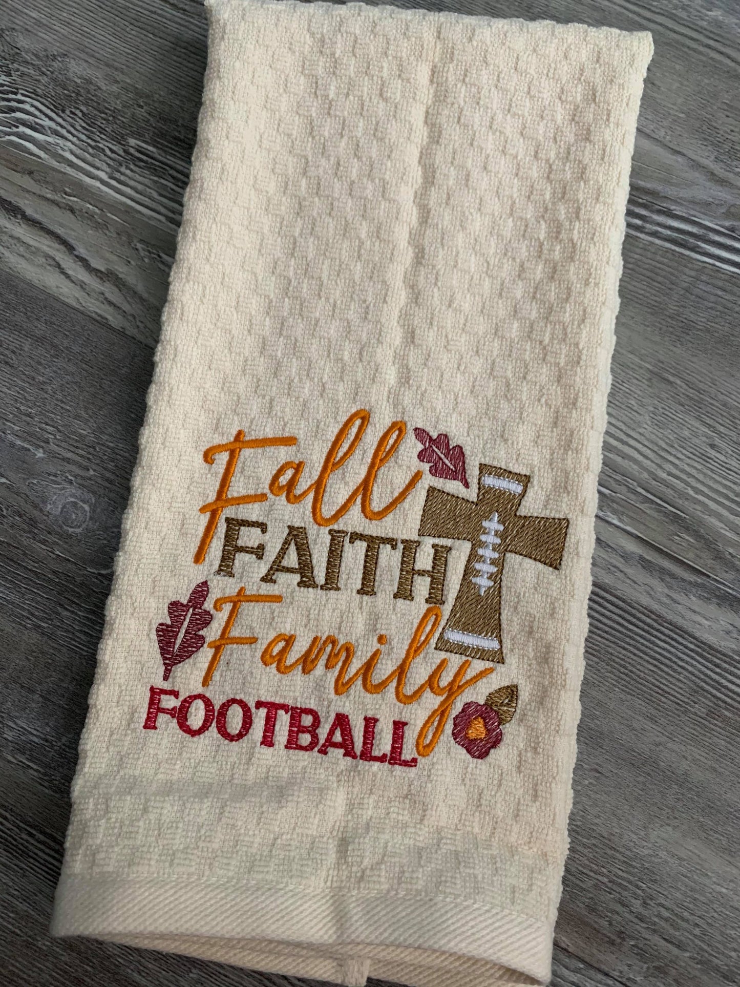 Fall Faith Family Football - 2 Sizes - Digital Embroidery Design