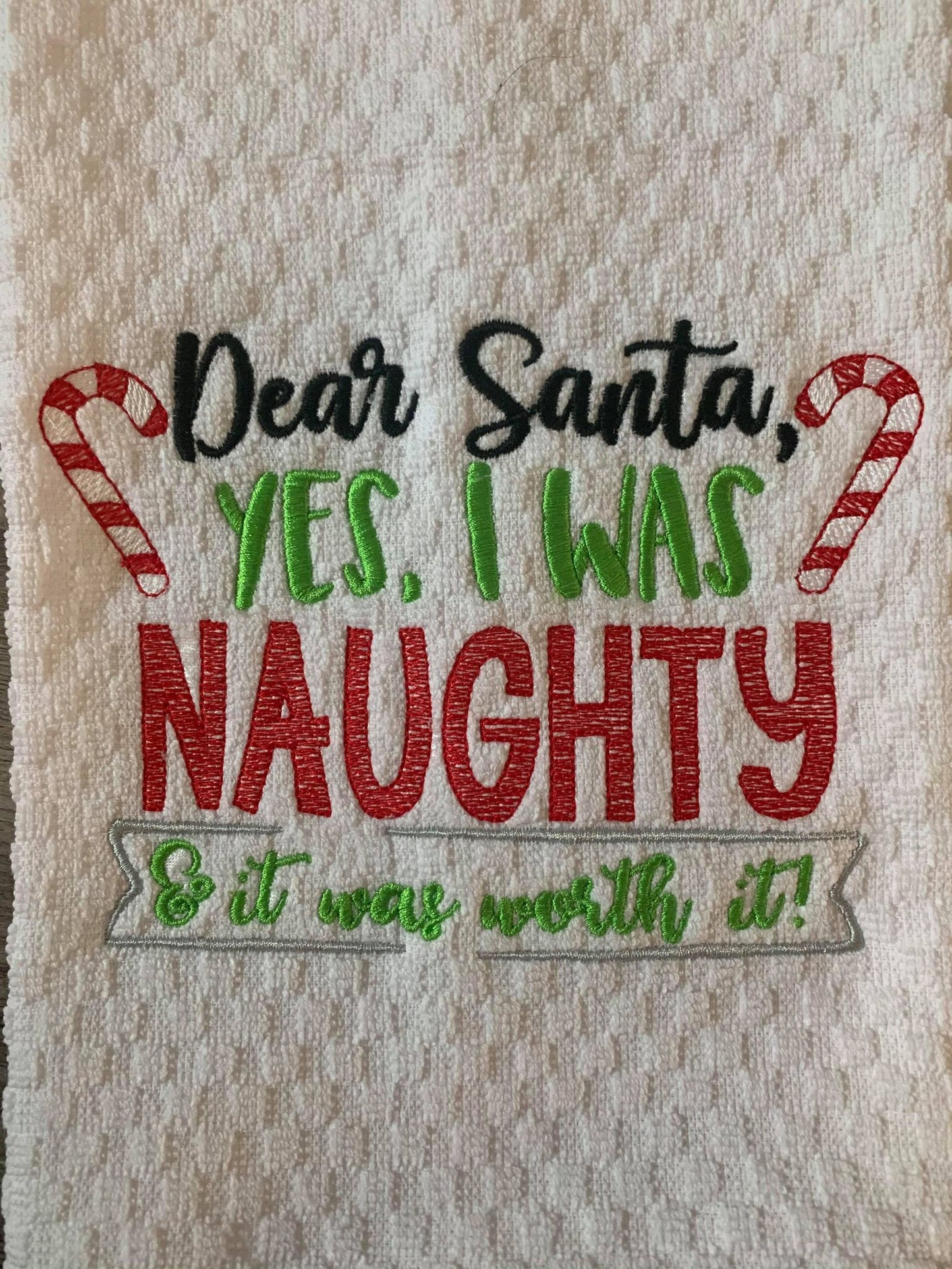 Dear Santa, yes, I was naughty - 2 Sizes - Digital Embroidery Design