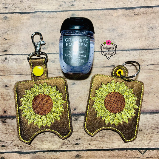 Sunflower Sketch Sanitizer Holders - DIGITAL Embroidery DESIGN