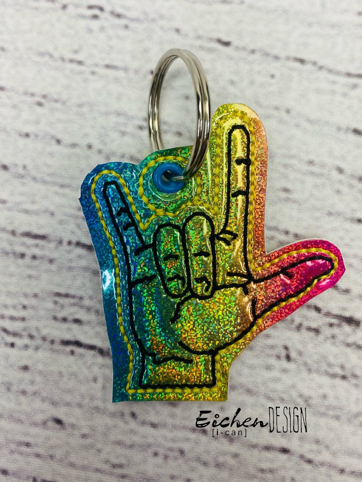 ASL I Love You Fobs - DIGITAL Embroidery DESIGN