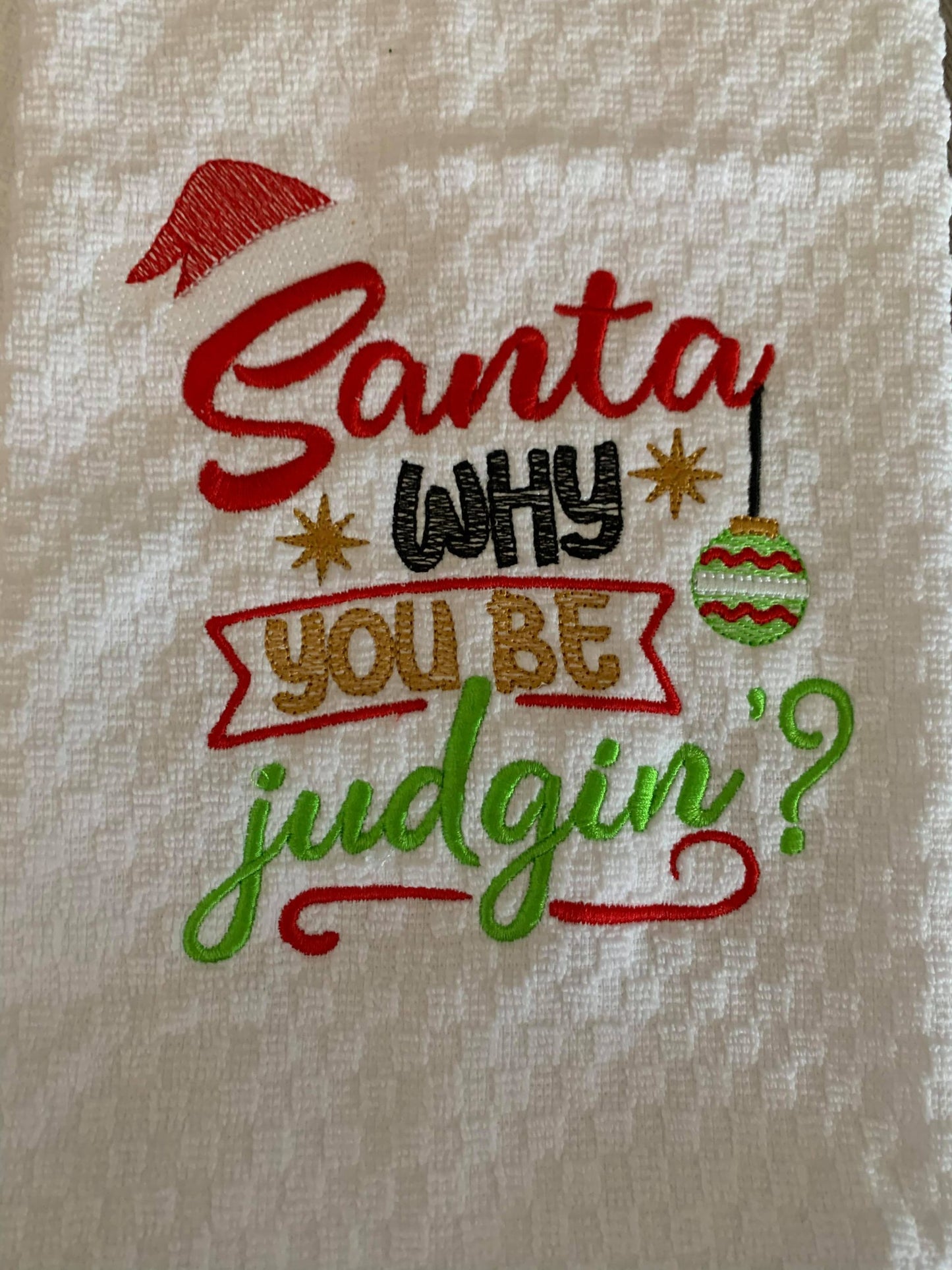 Santa Judgin' - 2 Sizes - Digital Embroidery Design