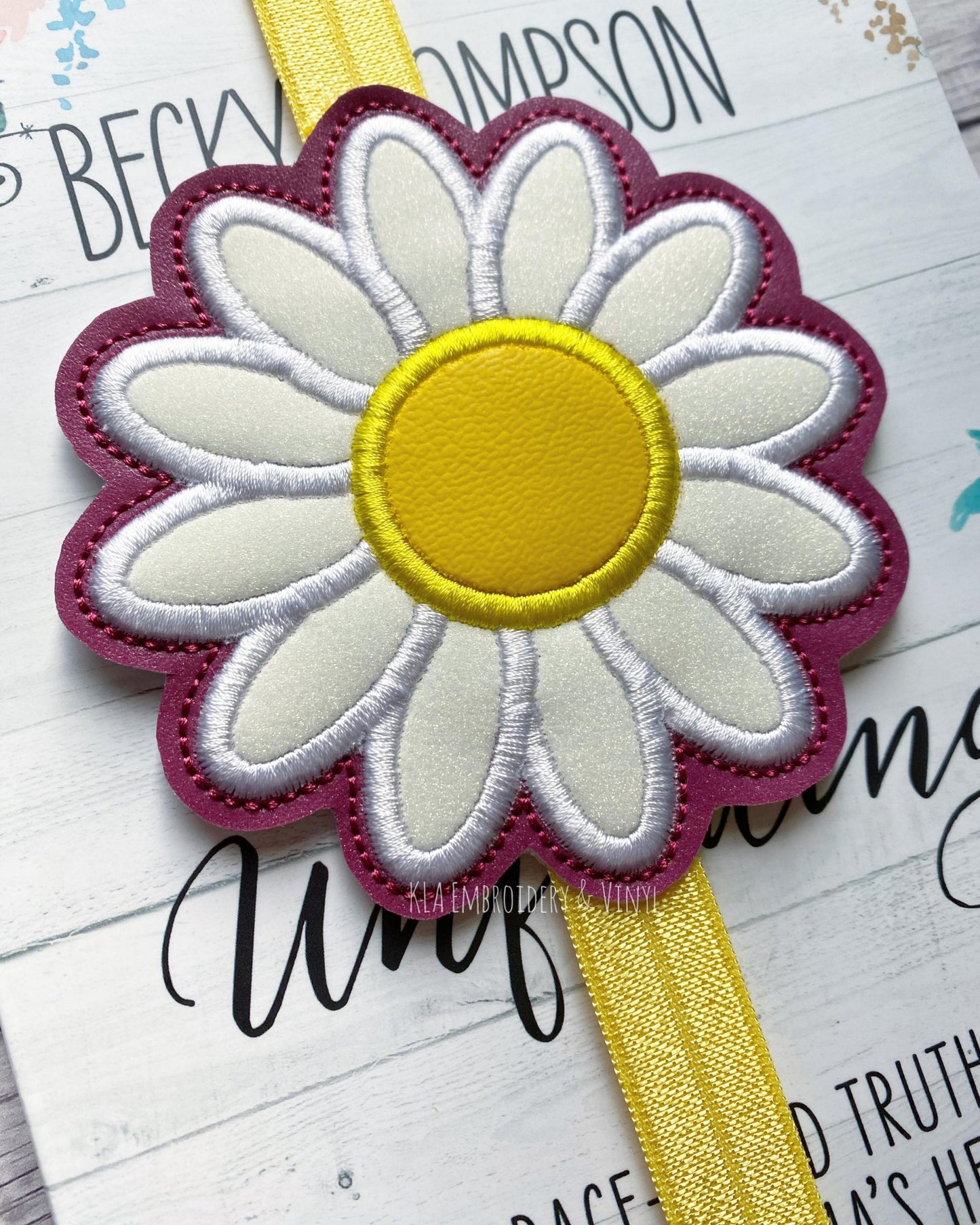 Daisy Applique - Book Band - Digital Embroidery Design