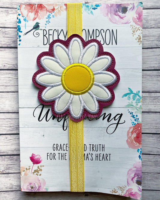 Daisy Applique - Book Band - Digital Embroidery Design