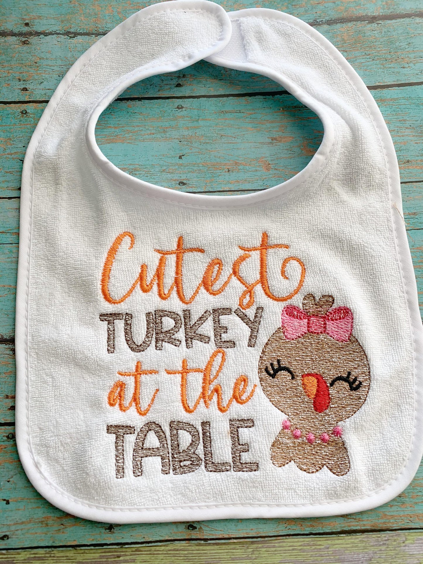 Cutest Turkey At The Table - 3 Sizes - Digital Embroidery Design