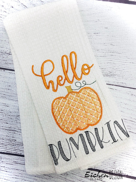 Hello Pumpkin - 2 Sizes - Digital Embroidery Design