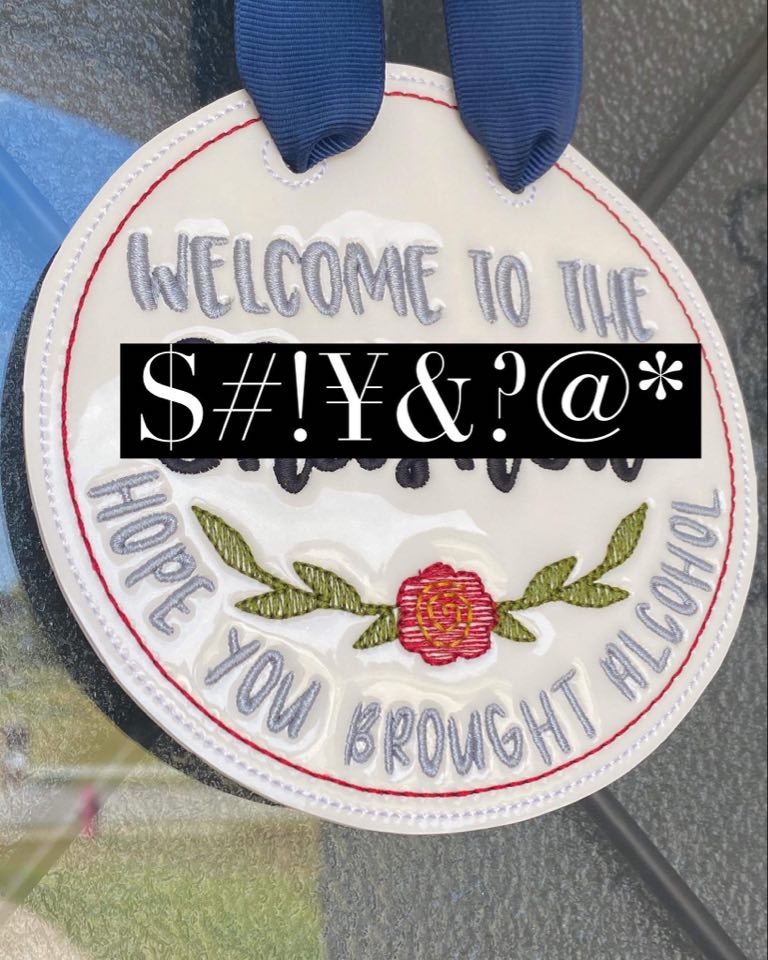 Mature Welcome Door Hanger - 3 sizes - Digital Embroidery Design